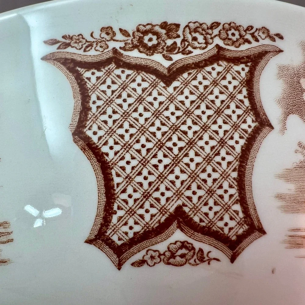 Alfred Meakin Fair Winds Bowl 10in Brown Excellent Historical Maritime